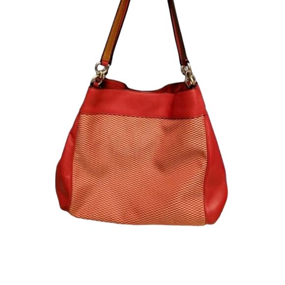 Coach F57540 Legacy Jacquard Lexy Shoulder‎ Bag Milk Bright Pink - Picture 11 of 16